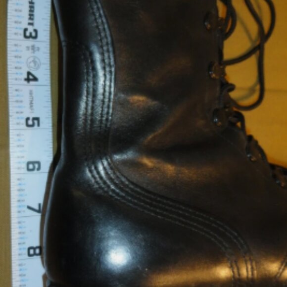 1987 US MILITARY RO-SEARCH BLACK POLISHED LEATHER COMBAT BOOTS 5R LD 6980 main image 11